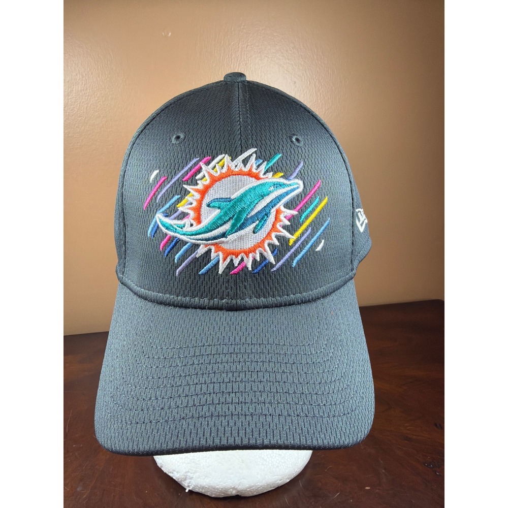 New Era 39THIRTY Miami Dolphins Crucial Catch Hat Grey Medium Large NFL Cap